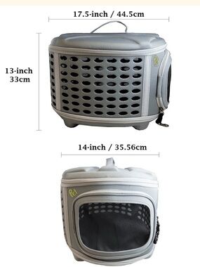 Light Gray Pet Carrier Backpack with Mesh Ventilation